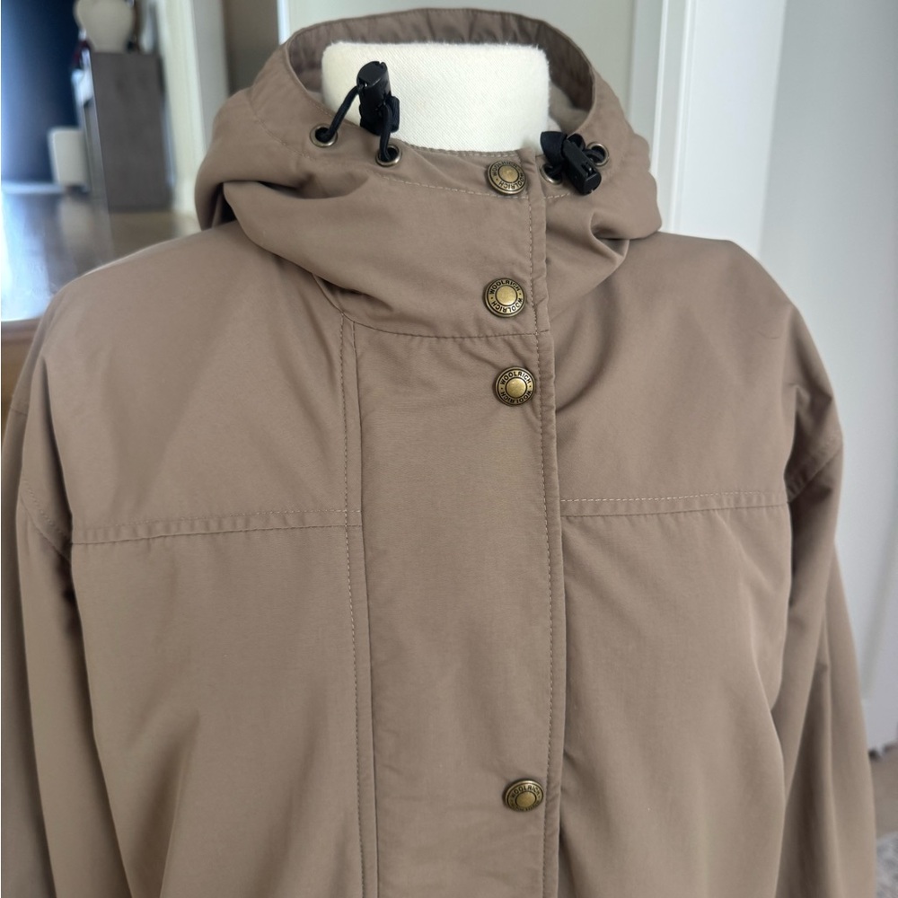 Woolrich Taupe Colour Women’s Long Hooded Parka Coat 2-Layer Lined XL - Picture 5 of 12